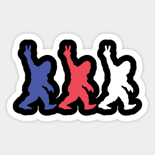 4th of July Bigfoot Sasquatch American Flag Sticker